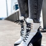 Sneakersy skórzane Rock Tast biało-czarne