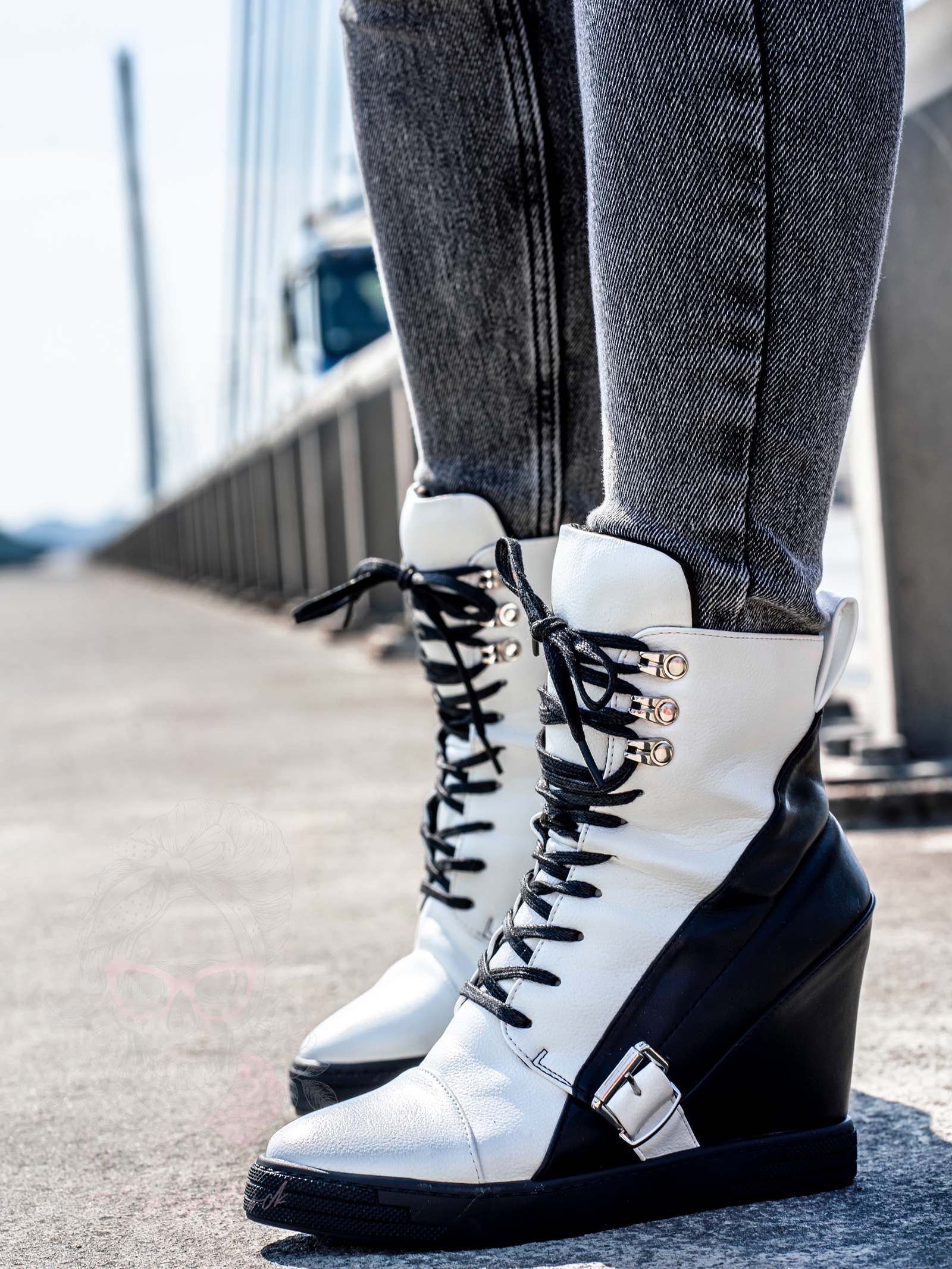 Sneakersy skórzane Rock Tast biało-czarne Sneakersy skórzane Rock Tast biało-czarne