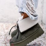 Botki z kożuszkiem Rock Meu khaki