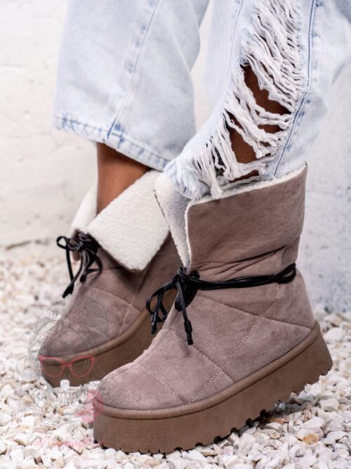 Botki z kożuszkiem Rock Meu cappuccino