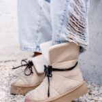 Botki z kożuszkiem Rock Meu beżowe