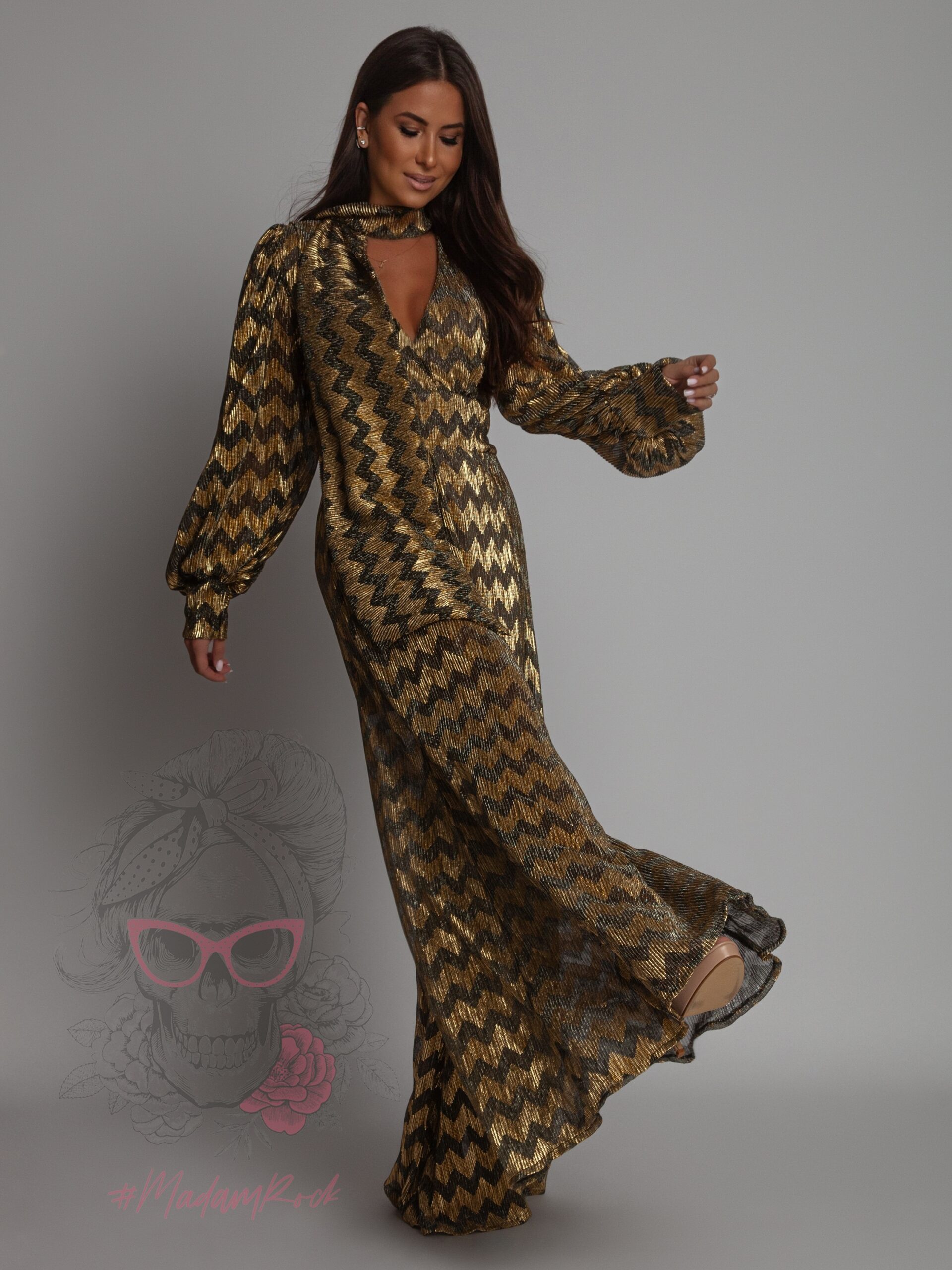 Kombinezon imprezowy NB Zigzag złoto-czarny