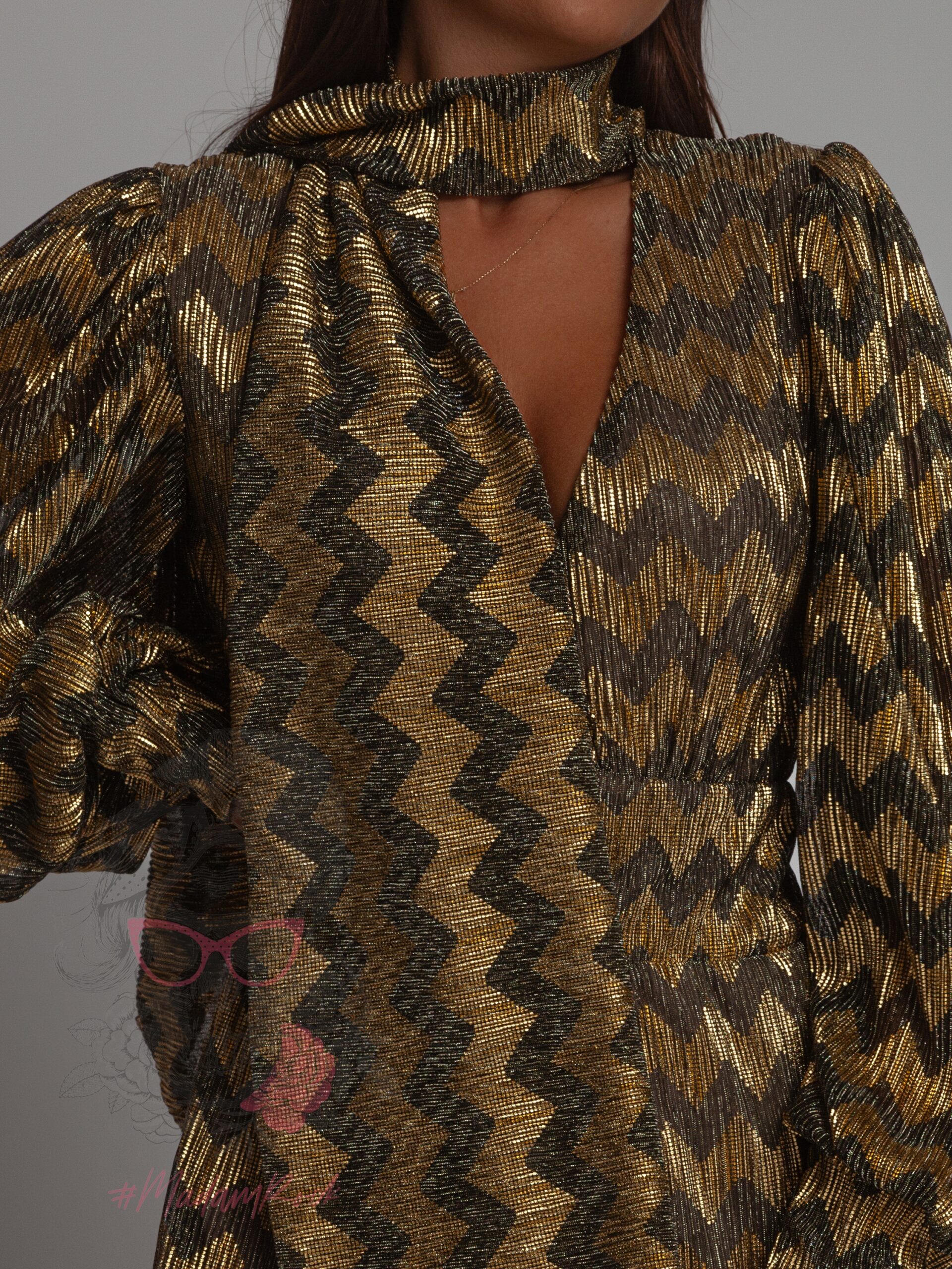 Kombinezon imprezowy NB Zigzag złoto-czarny Kombinezon imprezowy NB Zigzag złoto-czarny