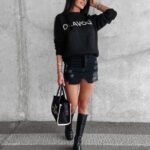 Sweter oversize logowany Coffee Ola Voga czarny