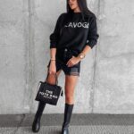 Sweter oversize logowany Coffee Ola Voga czarny