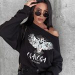 Bluza bawełniana z nadrukiem Pisa Ola Voga czarna