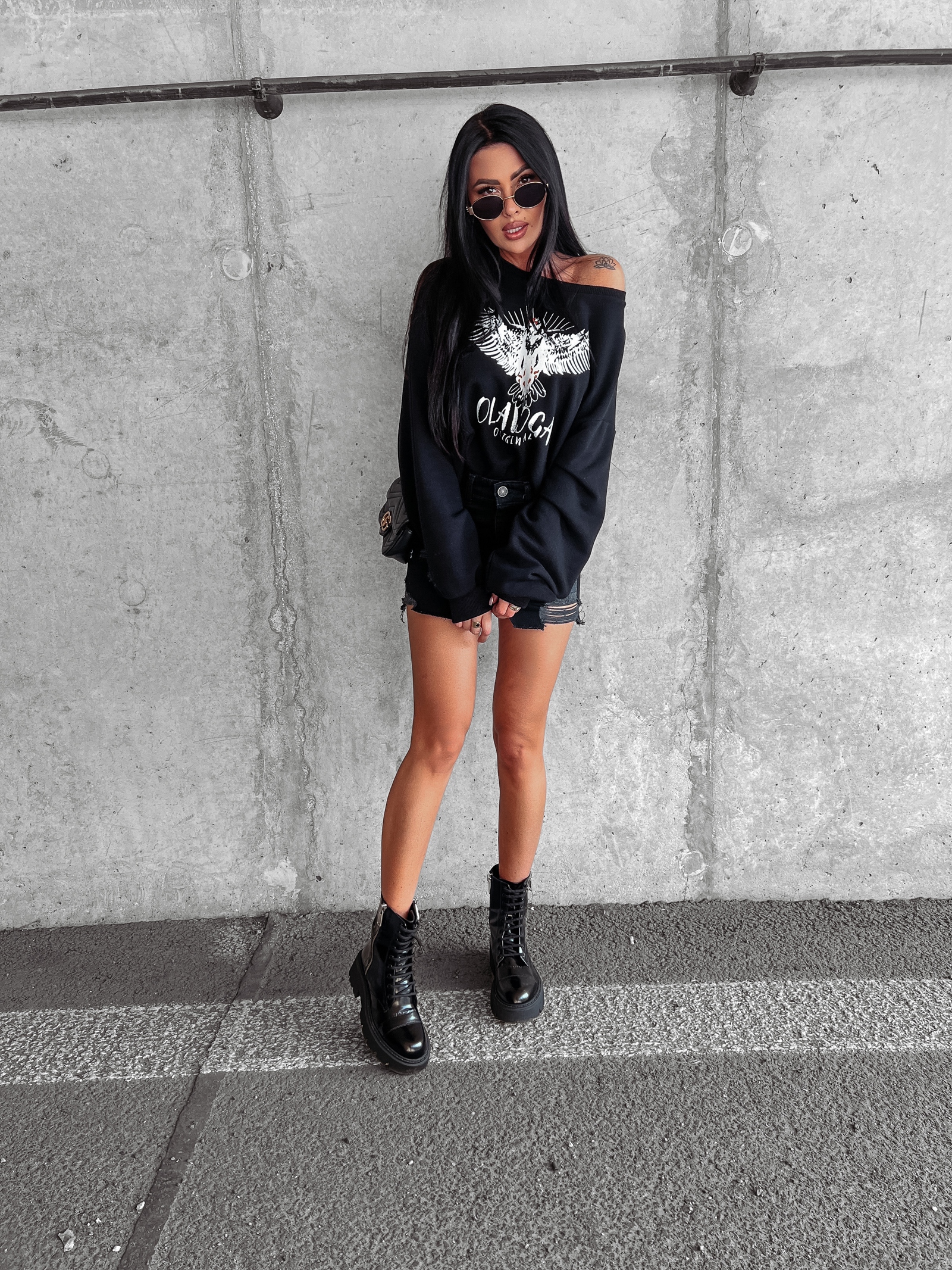 Bluza bawełniana z nadrukiem Pisa Ola Voga czarna Bluza bawełniana z nadrukiem Pisa Ola Voga czarna