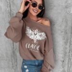 Bluza bawełniana z nadrukiem Pisa Ola Voga latte