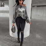 Bluza bawełniana z nadrukiem Pisa Ola Voga szary