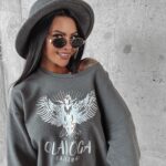 Bluza bawełniana z nadrukiem Pisa Ola Voga szary