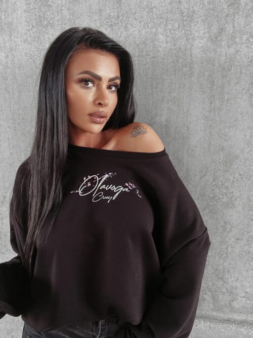 Bluza bawełniana z nadrukiem Tera Ola Voga czarna