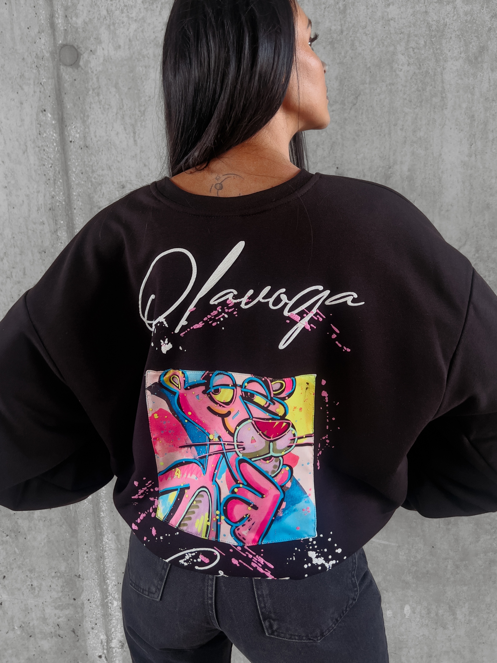 Bluza bawełniana z nadrukiem Tera Ola Voga czarna Bluza bawełniana z nadrukiem Tera Ola Voga czarna