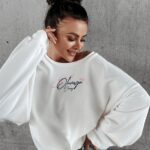 Bluza bawełniana z nadrukiem Tera Ola Voga ecru