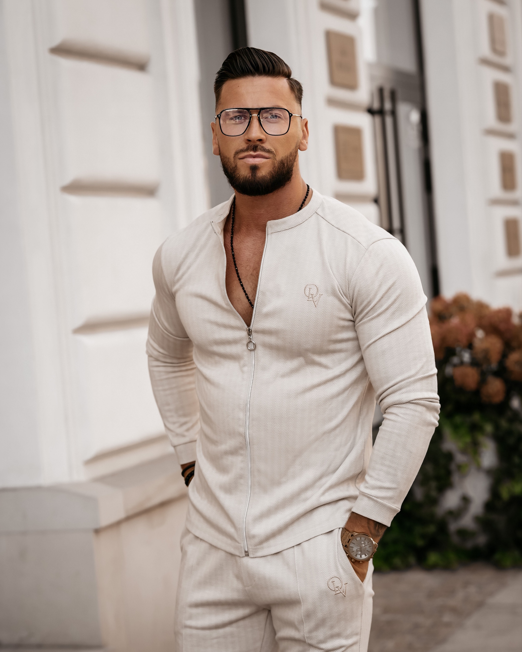 Bluza dopasowana rozpinana ze stójką Norden Ola Voga beżowa Bluza dopasowana rozpinana ze stójką Norden Ola Voga beżowa