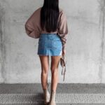 Spódniczka jeansowa mini Nova Ola Voga niebieska