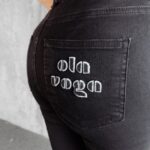 Spodnie jeansowe skinny z aplikacją Tango Ola Voga czarne