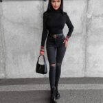 Spodnie jeansowe slim fit Buena Ola Voga czarne