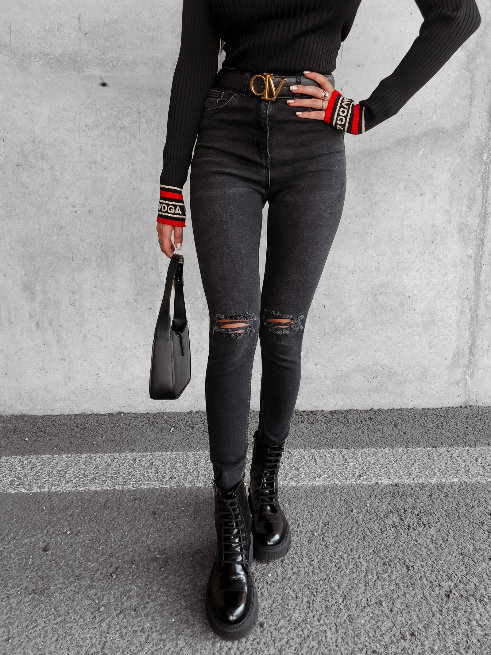 Spodnie jeansowe slim fit Buena Ola Voga czarne Spodnie jeansowe slim fit Buena Ola Voga czarne