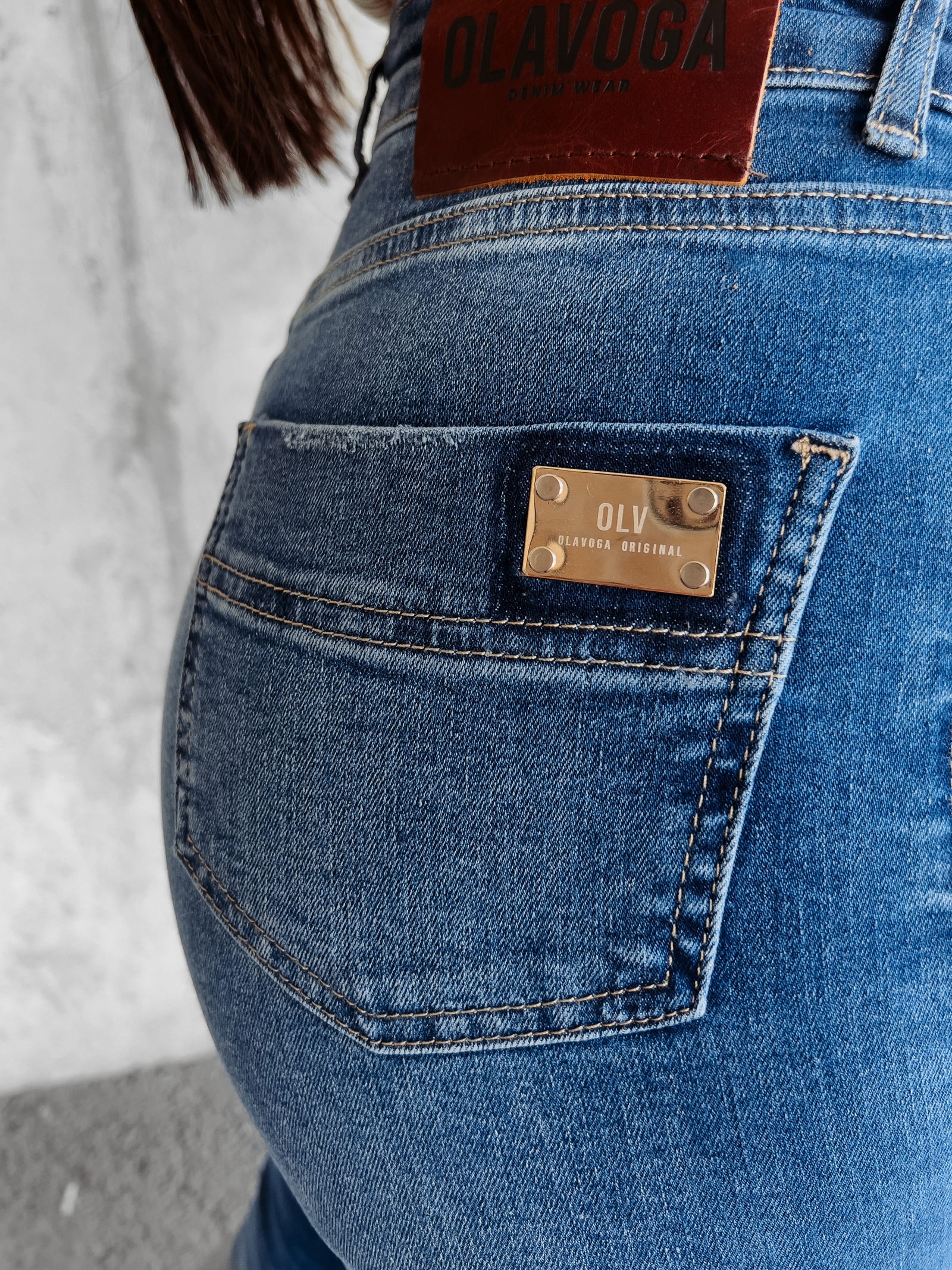 Spodnie jeansowe slim fit Buena Ola Voga niebieskie Spodnie jeansowe slim fit Buena Ola Voga niebieskie