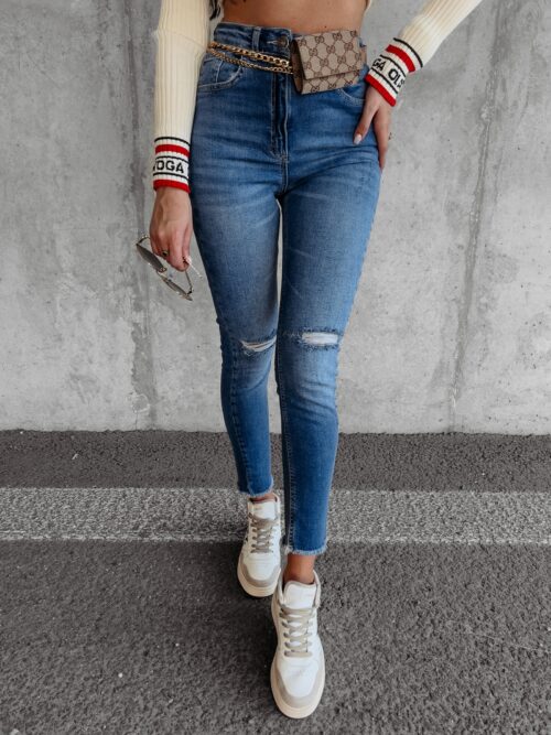 Spodnie jeansowe slim fit Buena Ola Voga niebieskie