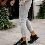 Spodnie casualowe męskie Wolin Ola Voga c.szare