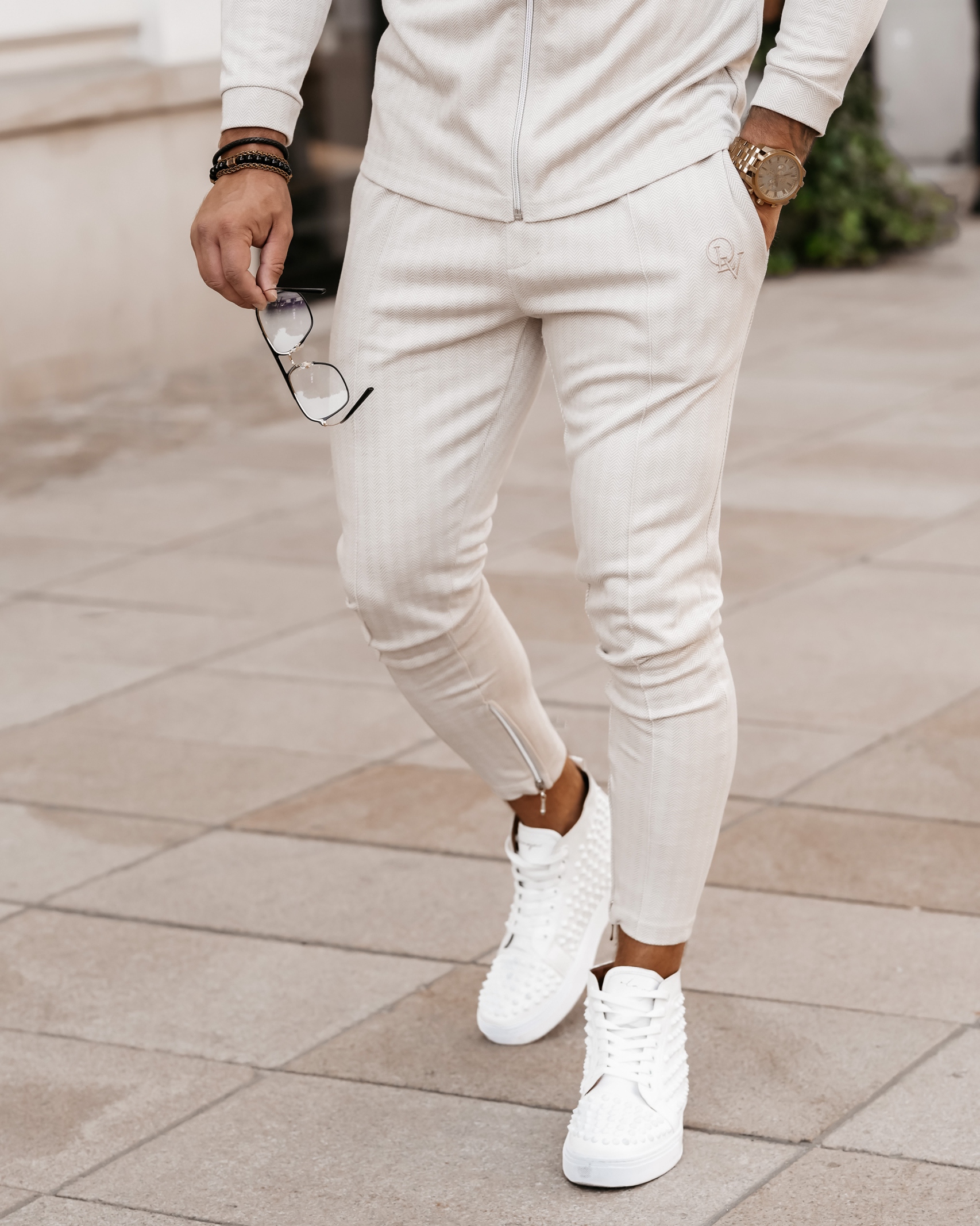 Spodnie casualowe męskie Wolin Ola Voga beżowe Spodnie casualowe męskie Wolin Ola Voga beżowe