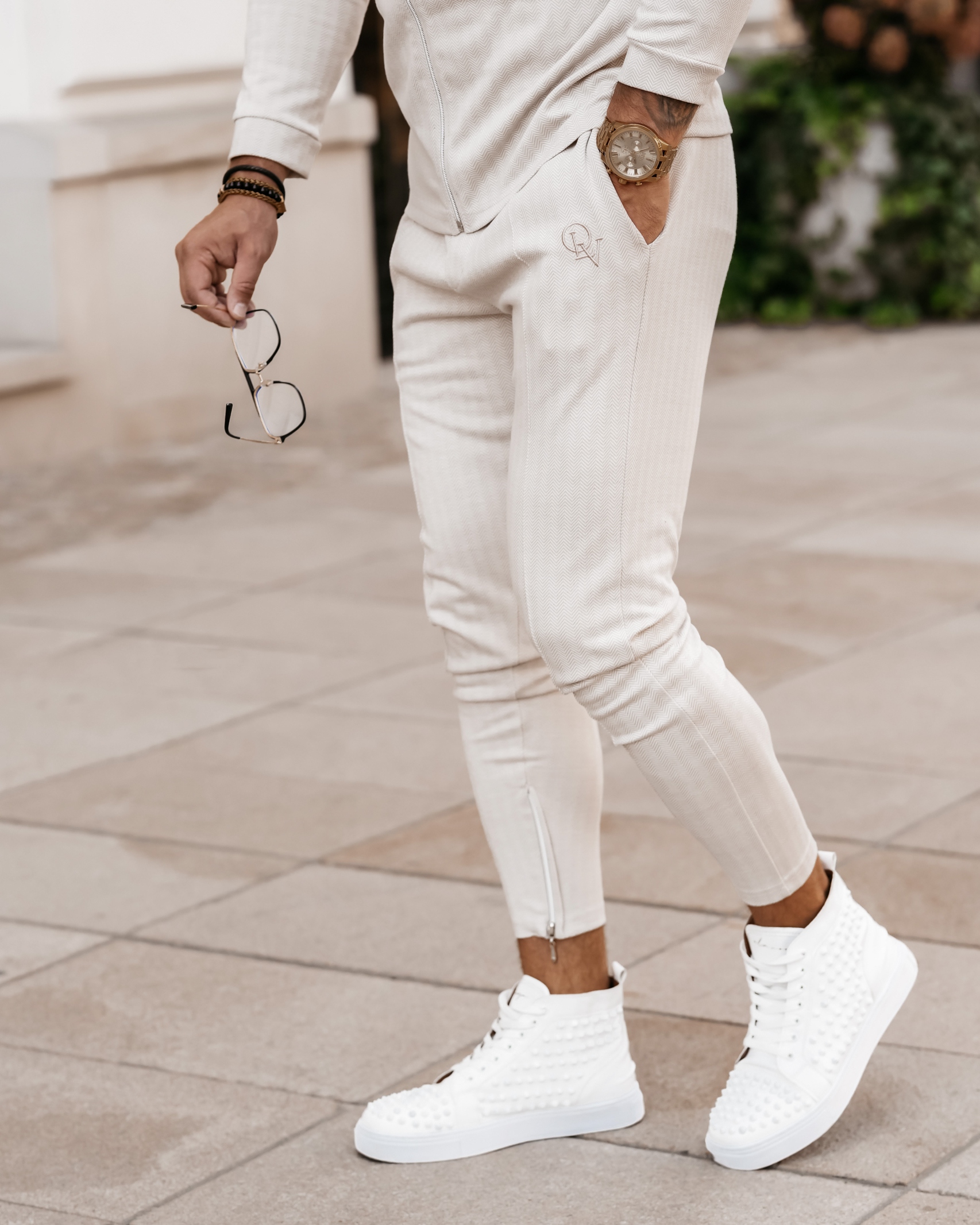 Spodnie casualowe męskie Wolin Ola Voga beżowe Spodnie casualowe męskie Wolin Ola Voga beżowe