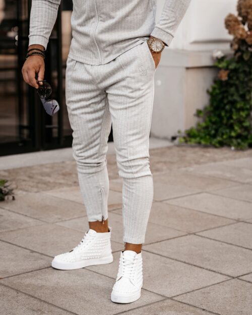 Spodnie casualowe męskie Wolin Ola Voga j.szare