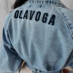 Kurtka jeansowa ramoneska wiązana Fiji Ola Voga niebieska