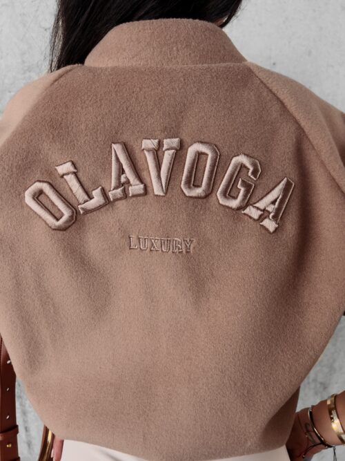 Kurtka bomberka klasyczna z haftem Kiara Ola Voga karmelowa