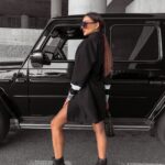 -WYPRZEDANE-Płaszcz flauszowy wiązany oversize Delia Ola Voga czarny