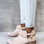 Botki krótkie Madam Oest beżowe