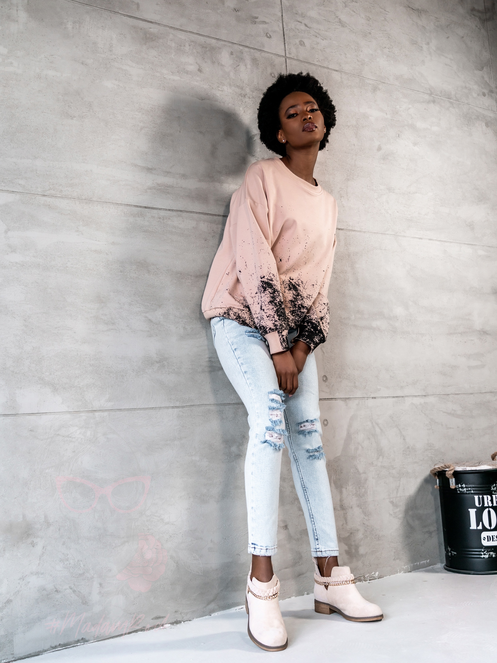 Botki krótkie Madam Oest beżowe