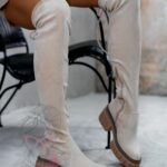 Kozaki za kolano Madam Caperuto beżowe