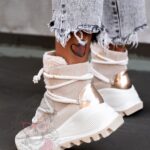 Sneakersy z kożuszkiem Madam Abrigo beżowe