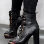 Botki na słupku Rock Stel czarne