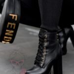 Botki na słupku Rock Stel czarne