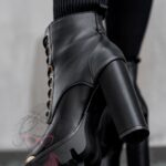 Botki na słupku Rock Stel czarne