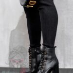 Botki na słupku Rock Stel czarne