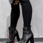 Botki na słupku Rock Stel czarne