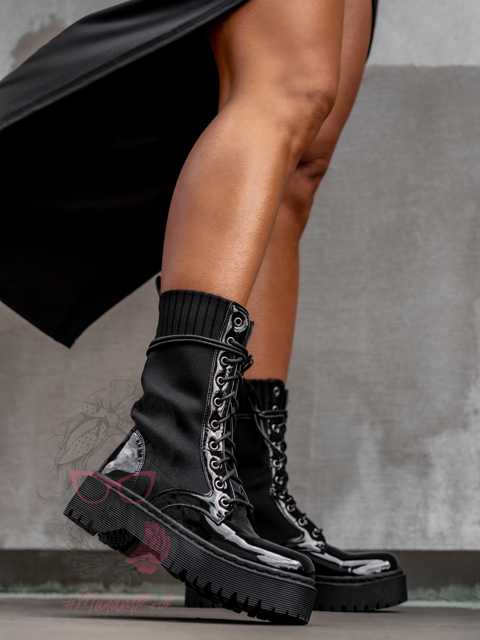 Botki skarpety Soket Rock czarne