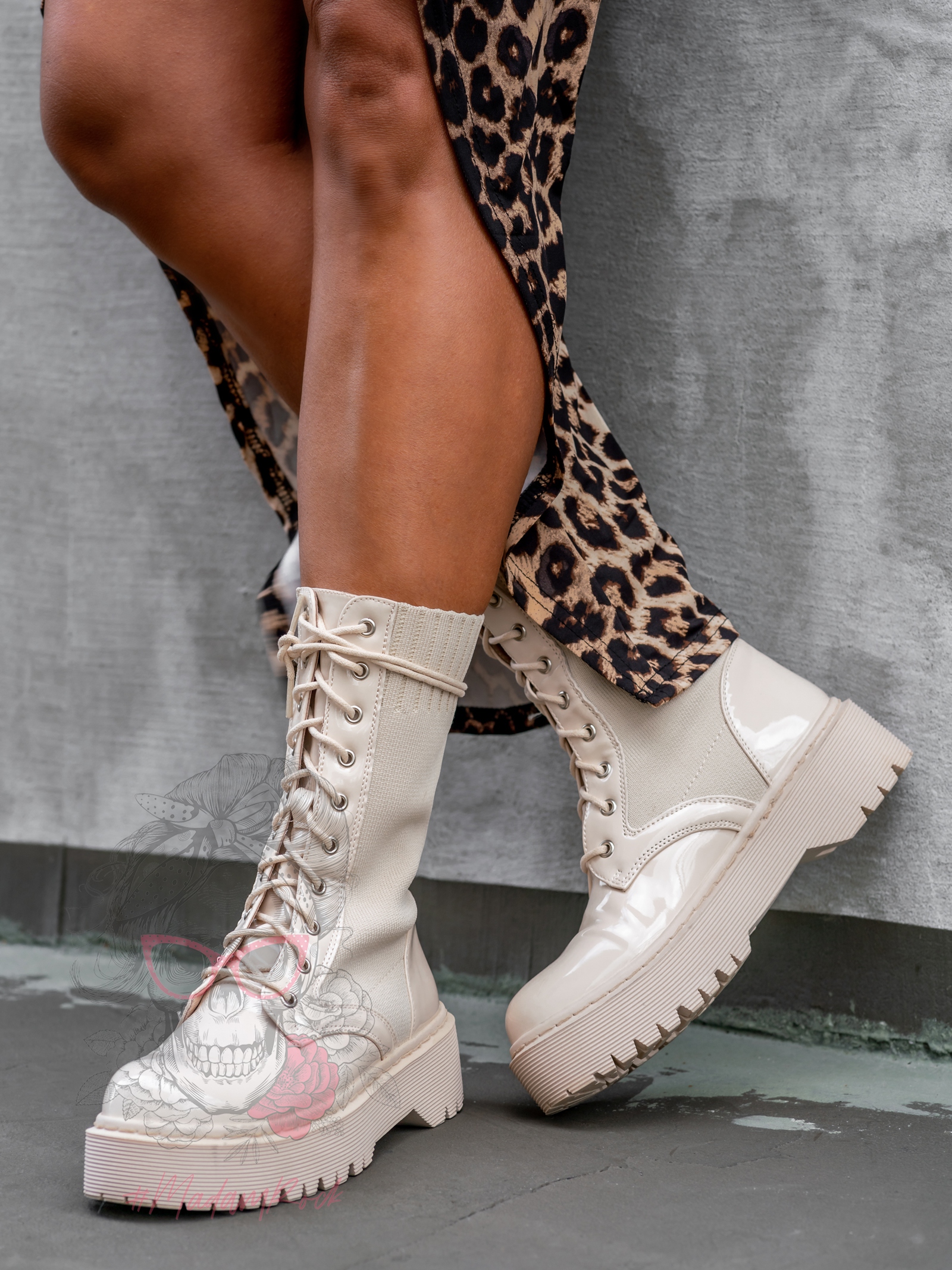 Botki skarpety Soket Rock beżowe