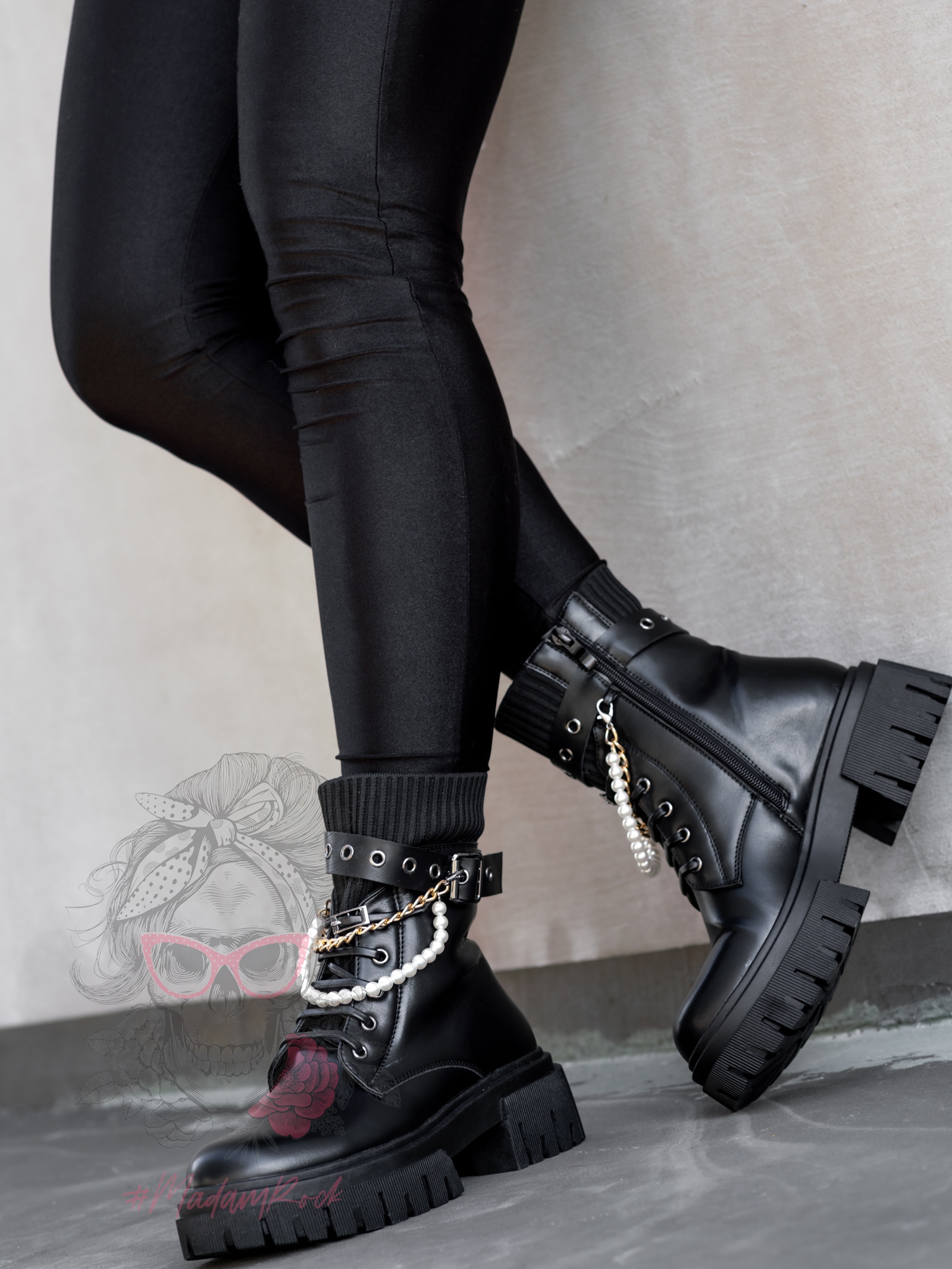 Workery skarpety Rock Perl czarne