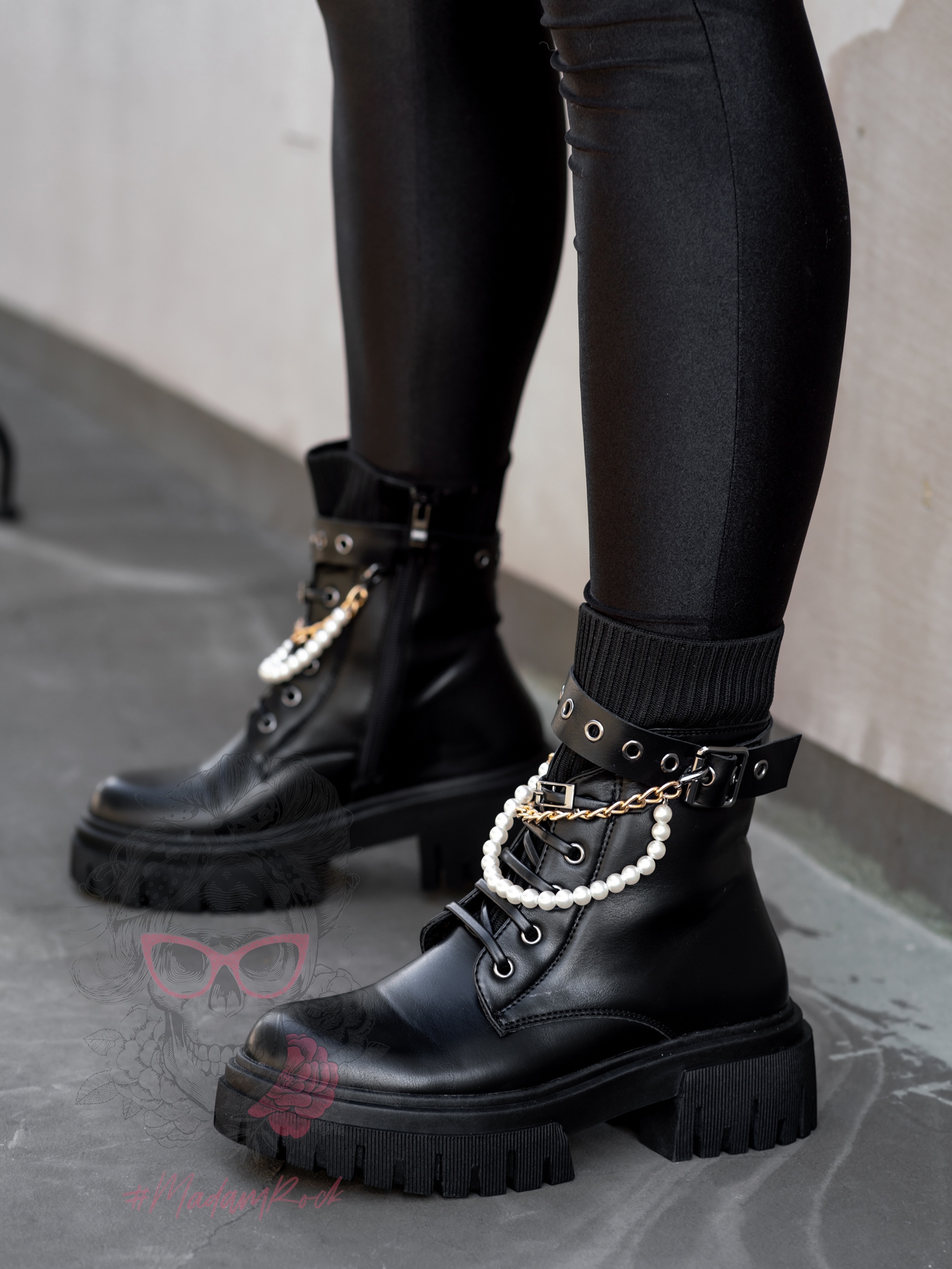 Workery skarpety Rock Perl czarne