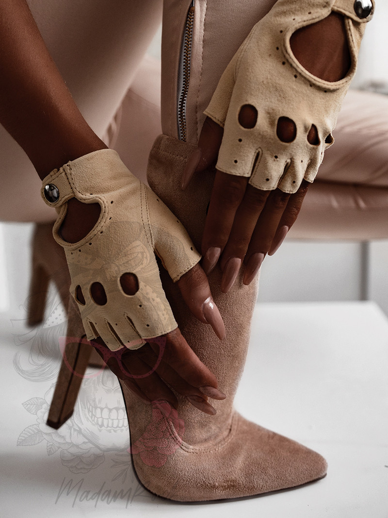 Rękawiczki bez palców Nikita Rock nubuck nude