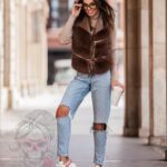 Kamizelka futrzana Luxury brązowa