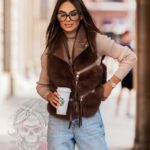 Kamizelka futrzana Luxury brązowa