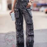 Spodnie jeansowe bojówki Juddy czarne