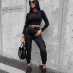 Bluzka dopasowana basicowa True Ola Voga czarny