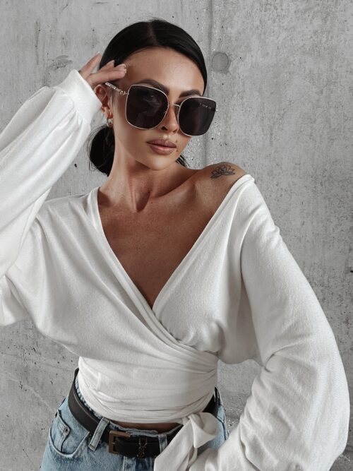 Bluzka z wiązaniem Susie Ola Voga ecru